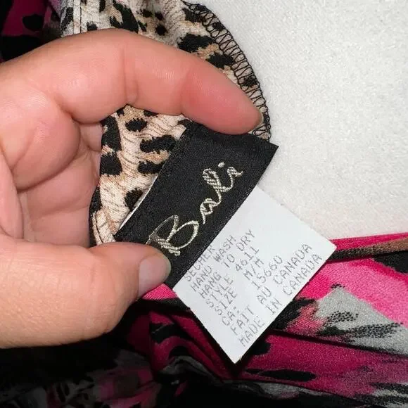 Y2k pink cheetah print handkerchief top sz m - Picture 8 of 8